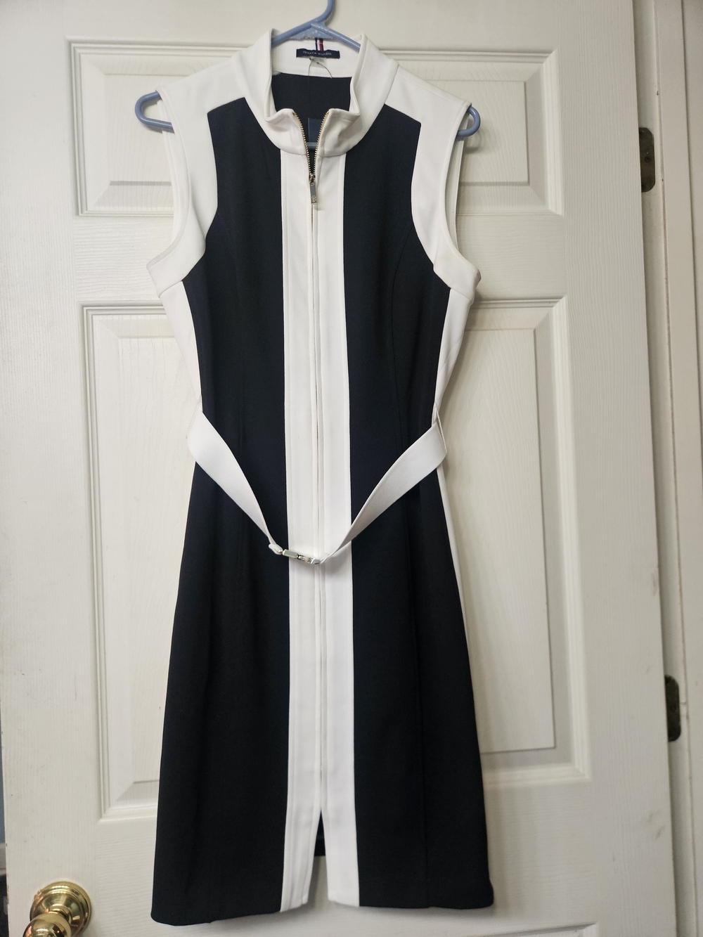 NWT Tommy Hilfiger Black and White Zip-Front Dress Size 10